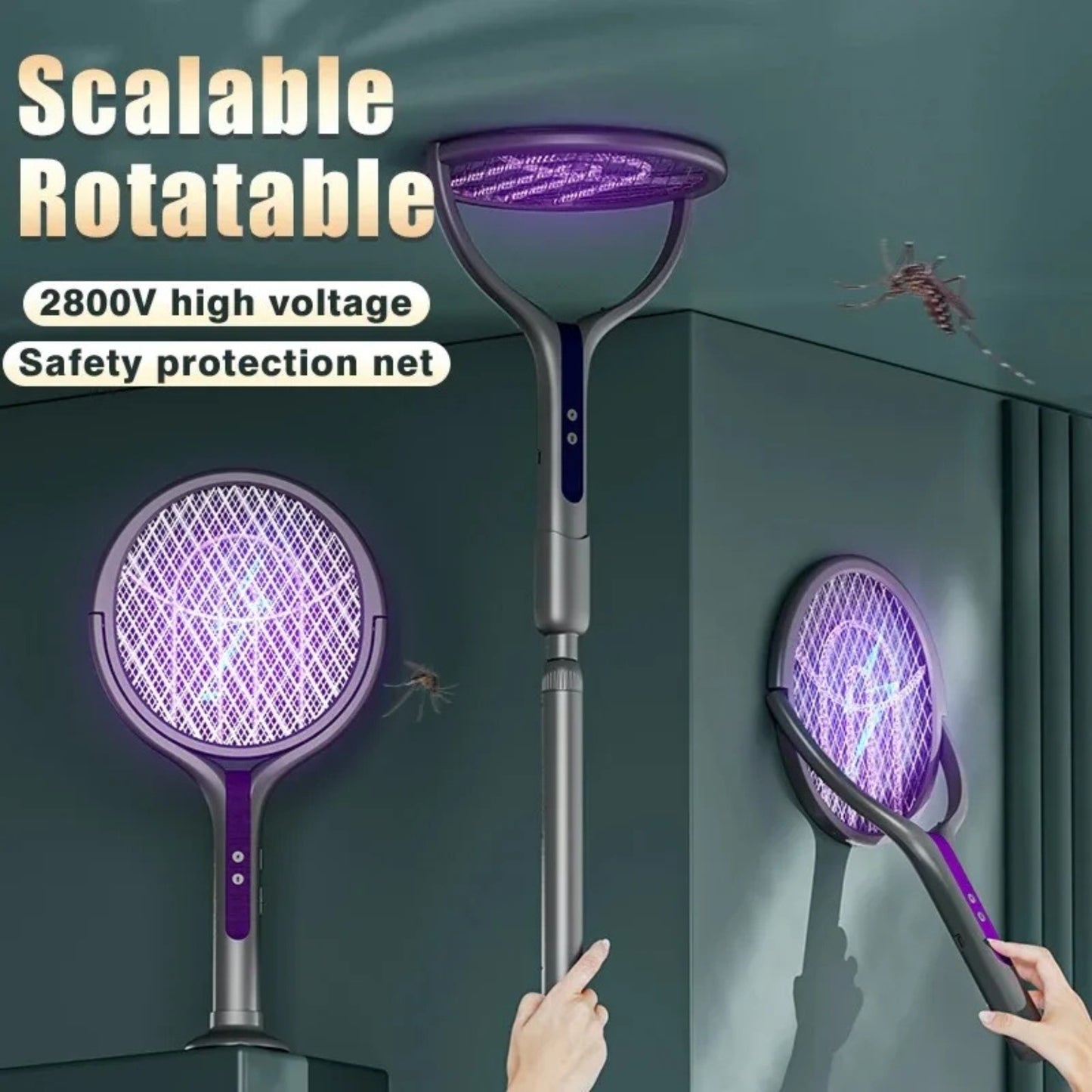 VoltFly™ Mosquito Zapper – UV Light, 2800V Shock, Rechargeable